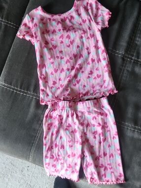 Kids Pink Heart Pajama Set - Brand Unspecified